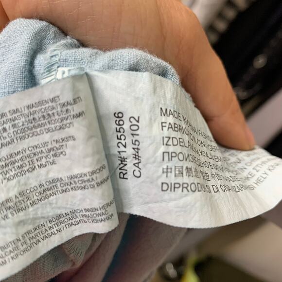 MINKPINK Cross Wrap Tie Backless Halter Romper Linen Blend Chambray Blue Size S - Picture 4 of 6